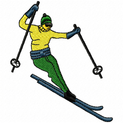 Ski Embroidery Design 3